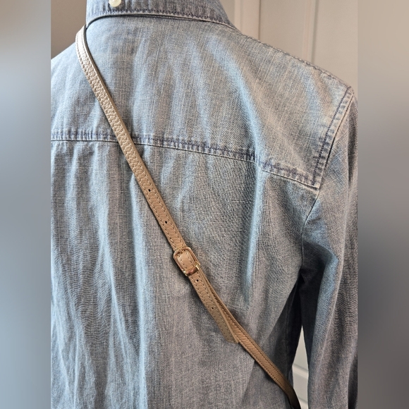 ISADORA LEATHER SMALL CROSSBODY PURSE MINI BAG TRAVEL TAUPE TAN WOMEN ITALY - Picture 14 of 14